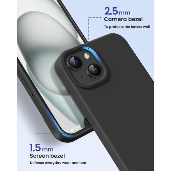 Iphone 15, 6.1 Silicone Case‎ Black (3922) - Picture 3 of 7